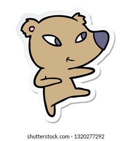 pegatina de un lindo oso de dibujos animados