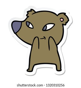pegatina de un lindo oso de dibujos animados