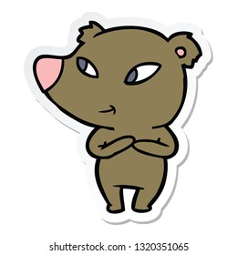 pegatina de un lindo oso de dibujos animados