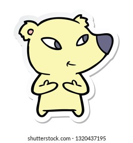 sticker of a cute cartoon bear