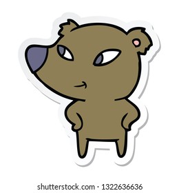 sticker of a cute cartoon bear