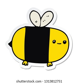 sticker of a cute cartoon bee