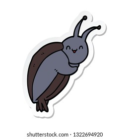 sticker of a cute cartoon beetle
