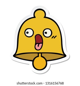 sticker of a cute cartoon bell