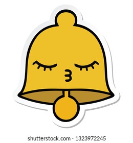 sticker of a cute cartoon bell