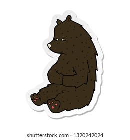 sticker of a cute cartoon black bear
