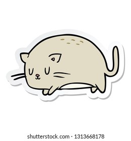 pegatina de un lindo gato de dibujos animados