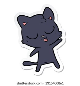sticker of a cute cartoon cat