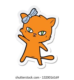 sticker of a cute cartoon cat