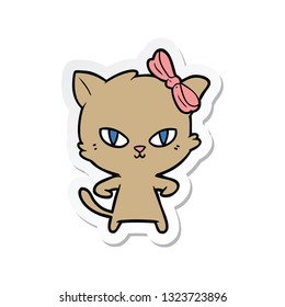 sticker of a cute cartoon cat