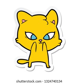 sticker of a cute cartoon cat