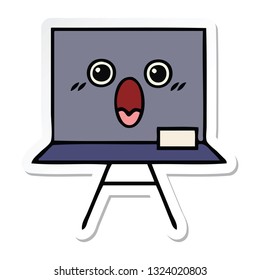 sticker of a cute cartoon chalkboard