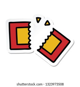sticker of a cute cartoon cinema ticket