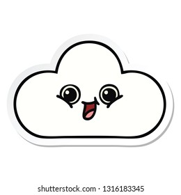 pegatina de una linda nube de dibujos animados