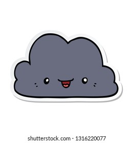 pegatina de una linda nube de dibujos animados