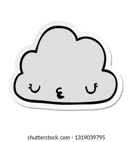 sticker of a cute cartoon cloud