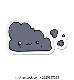 sticker of a cute cartoon cloud