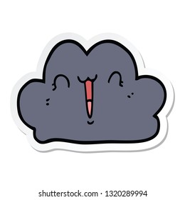 pegatina de una linda nube de dibujos animados