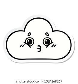 pegatina de una linda nube de dibujos animados
