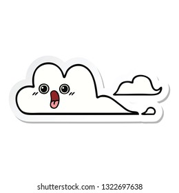 sticker of a cute cartoon clouds