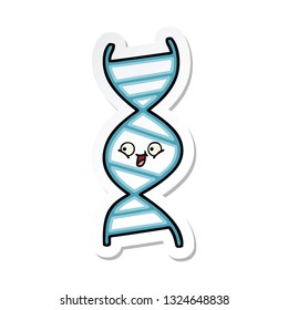 sticker of a cute cartoon DNA strand