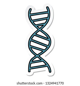 sticker of a cute cartoon DNA strand