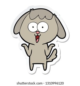 sticker of a cute cartoon dog