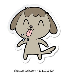 sticker of a cute cartoon dog