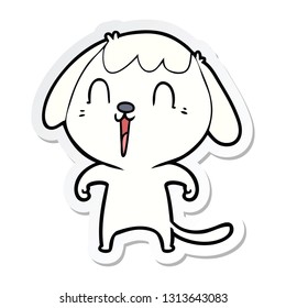 sticker of a cute cartoon dog
