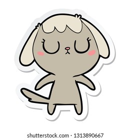 sticker of a cute cartoon dog