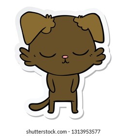 sticker of a cute cartoon dog