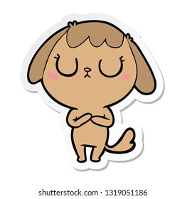 sticker of a cute cartoon dog