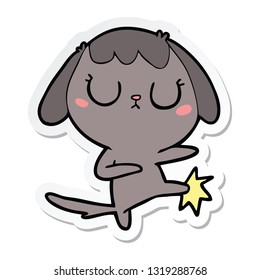 sticker of a cute cartoon dog