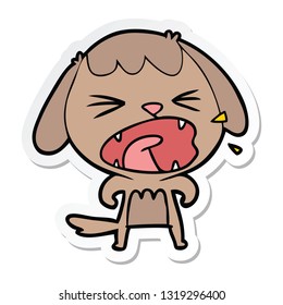 sticker of a cute cartoon dog