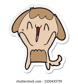 sticker of a cute cartoon dog