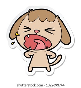 sticker of a cute cartoon dog