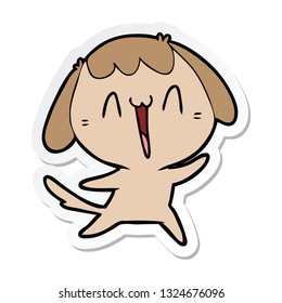 sticker of a cute cartoon dog