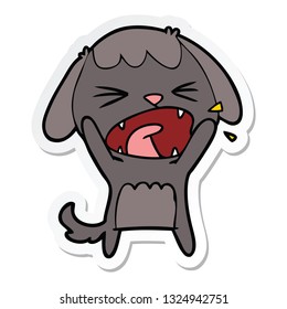 sticker of a cute cartoon dog barking