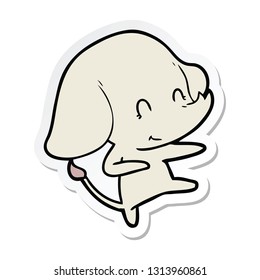 sticker of a cute cartoon elephant