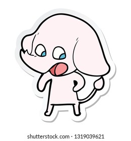 sticker of a cute cartoon elephant