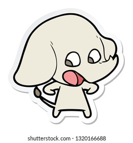 sticker of a cute cartoon elephant