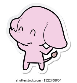 sticker of a cute cartoon elephant