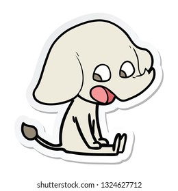 sticker of a cute cartoon elephant