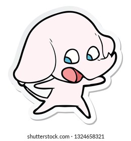 sticker of a cute cartoon elephant