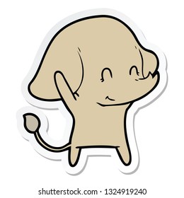 sticker of a cute cartoon elephant