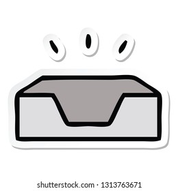 sticker of a cute cartoon empty in tray