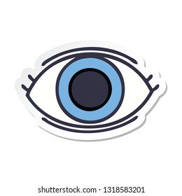 sticker of a cute cartoon eye