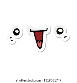 sticker of a cute cartoon face
