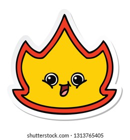 pegatina de un tierno incendio de caricatura