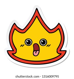 pegatina de un tierno incendio de caricatura